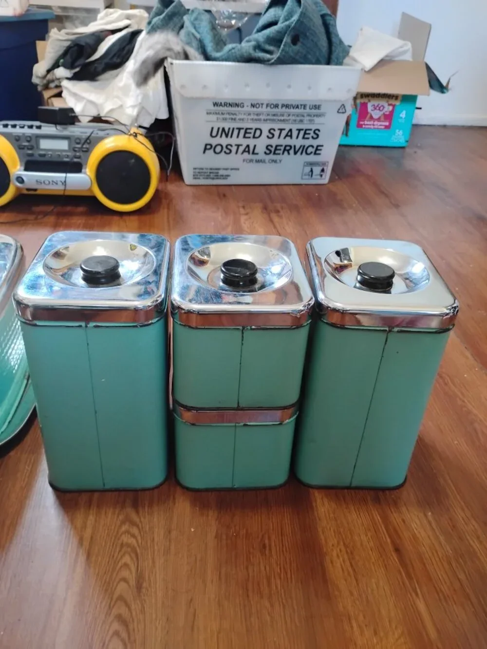 Vintage MCM General Steel Wares Cannister Cake Taker Set